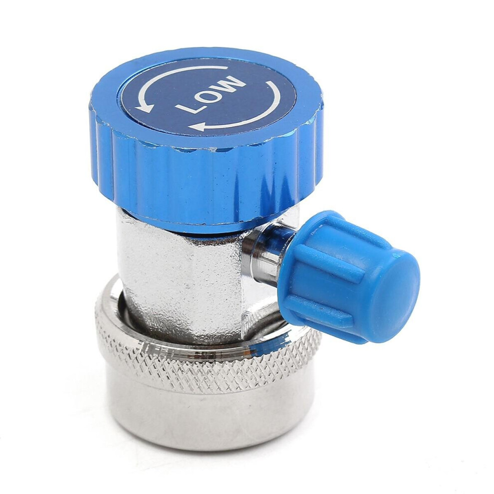 (Blue) AC Adjustable Quick Coupler Adapter Fitting High Low Manifold Gauge Conversion Setstable Connector High/Low Pressure