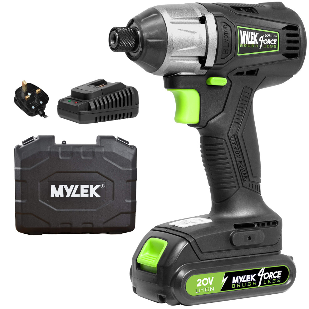 Mylek 20V Cordless Impact Driver - Brushless Motor, Variable Speed