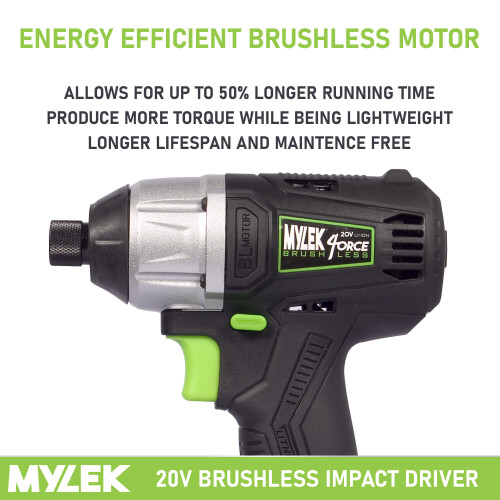 MYLEK MYLEK 20V Cordless Impact Driver - Brushless motor, Variable Speed 2