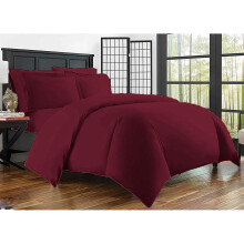 (Single, Claret) 100% EGYPTIAN COTTON 400 TC DUVET QUILT COVER SET SINGLE DOUBLE KING SIZE