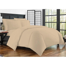 (Double, Beige) 100% EGYPTIAN COTTON 400 TC DUVET QUILT COVER SET SINGLE DOUBLE KING SIZE