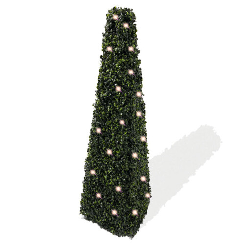 Best Artificial 3ft (90cm) PreLit Pyramid Obelisk Boxwood Topiary Tree