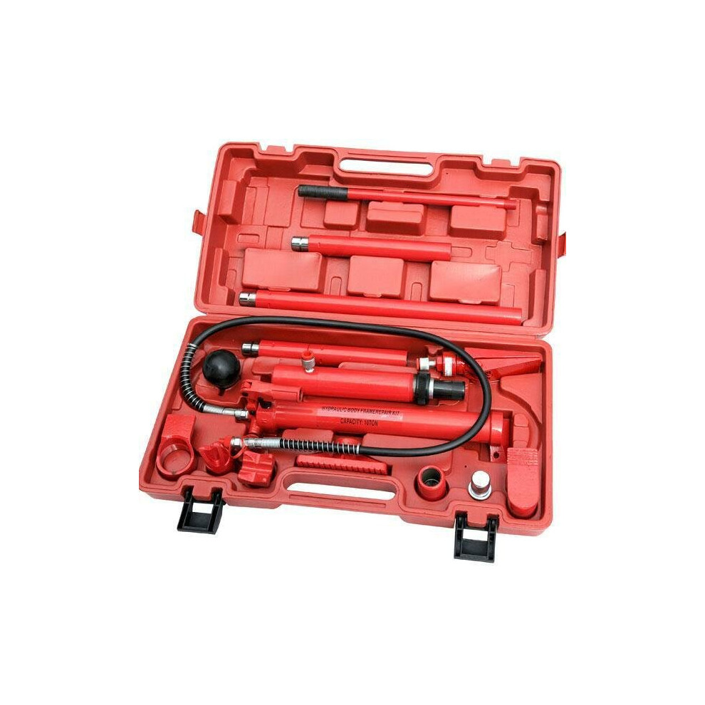 10 Ton Portable Hydraulic Auto Body Dent Frame Repair Kit Porta Pack Jack CT0729