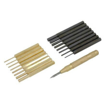 Pin Punch Set -18pc. Brass & Carbon Steel Punches. Auto Centre Punch (CT0867)