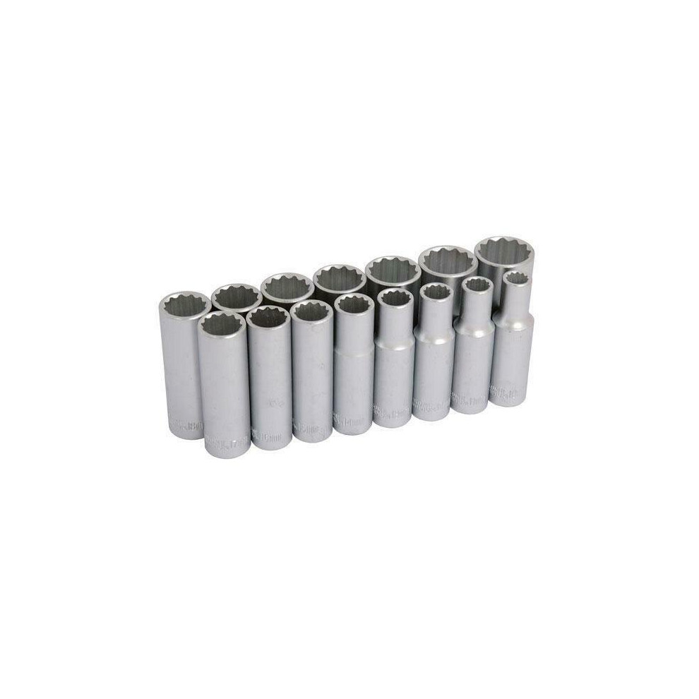 Neilsen 1/2" Deep Drive Sockets Metric 12 Pt 10 - 24Mm On Rail (Genuine Ct0873)