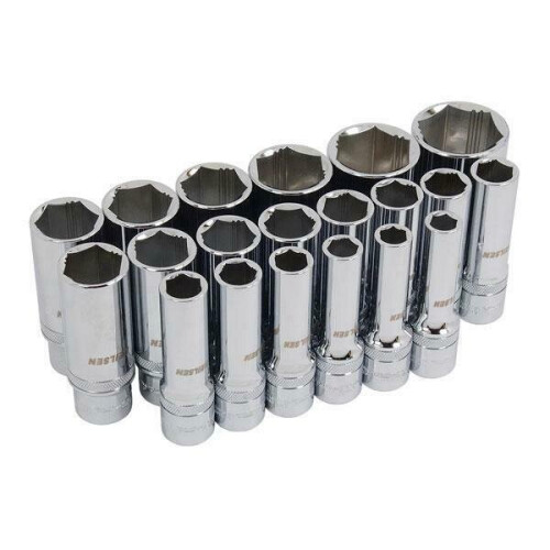 Neilsen 20pc 1/2" XI-ON Super Grab Deep Socket Set Remove Worn Nut (Neilsen CT2394)