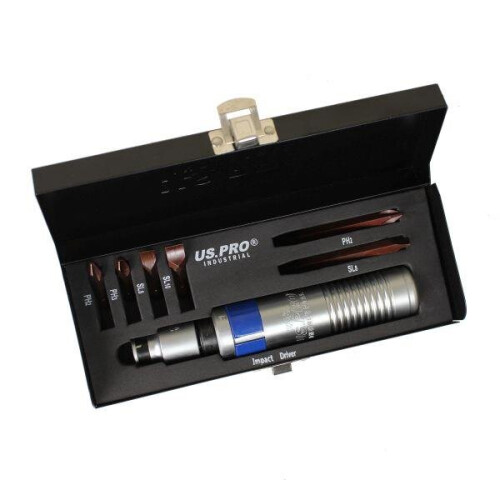 US PRO Industrial Impact Driver Set 7pc With S2 Bits 1/2" Square DR Hex Chuck 2293 1