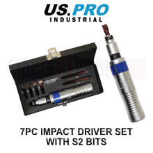 US PRO Industrial Impact Driver Set 7pc With S2 Bits 1/2" Square DR Hex Chuck 2293