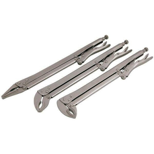 Neilsen 15" Extra Long Locking Pliers Straight Bent Nose Set Mole Grip Clamp (CT4181) 1