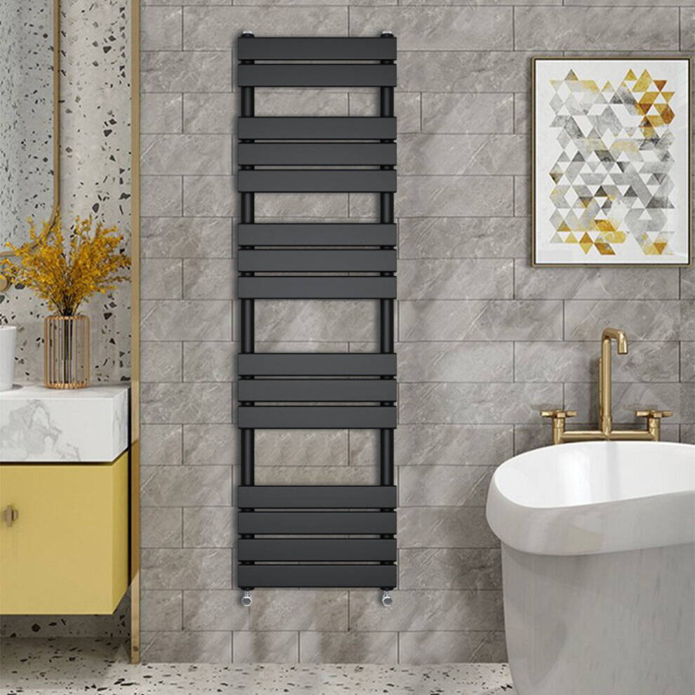 Warmehaus (1600X450mm) - Minimalist Heated Towel Rail Radiator Bathroom Flat Panel Black