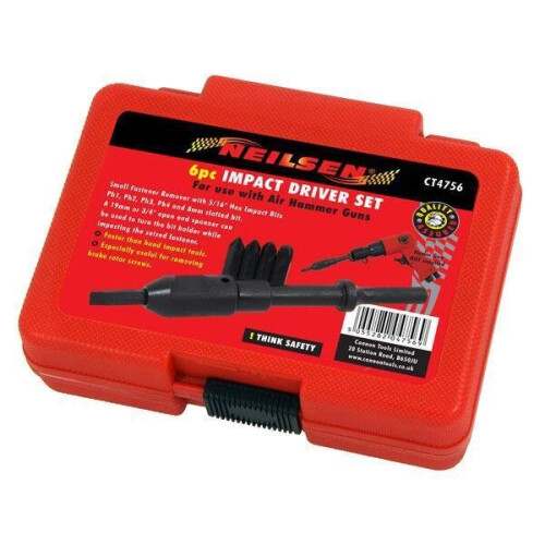 Neilsen Impact Driver Set, Use With Air Hammer Guns 6pc 5/16" Hex Impact Bits (CT4756) 2