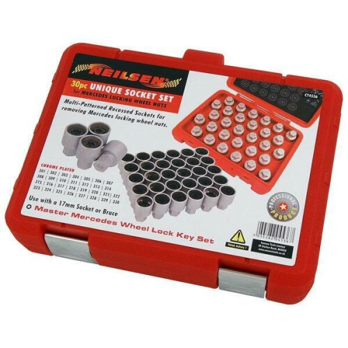 Neilsen 30pc Mercedes Locking Wheel Nut Socket Set Patterned Recessed (Neilsen CT4536) 2