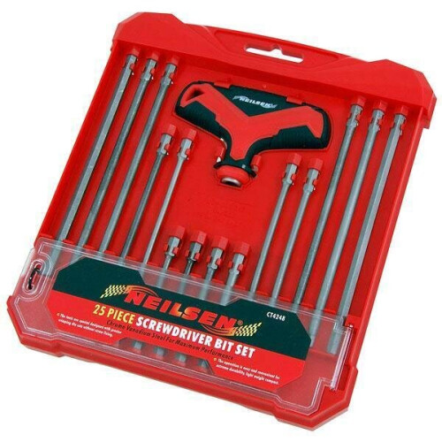 Neilsen 25pc T-Handle Screwdriver Set Inc. Extra Long Bits (Genuine Neilsen CT4248) 2