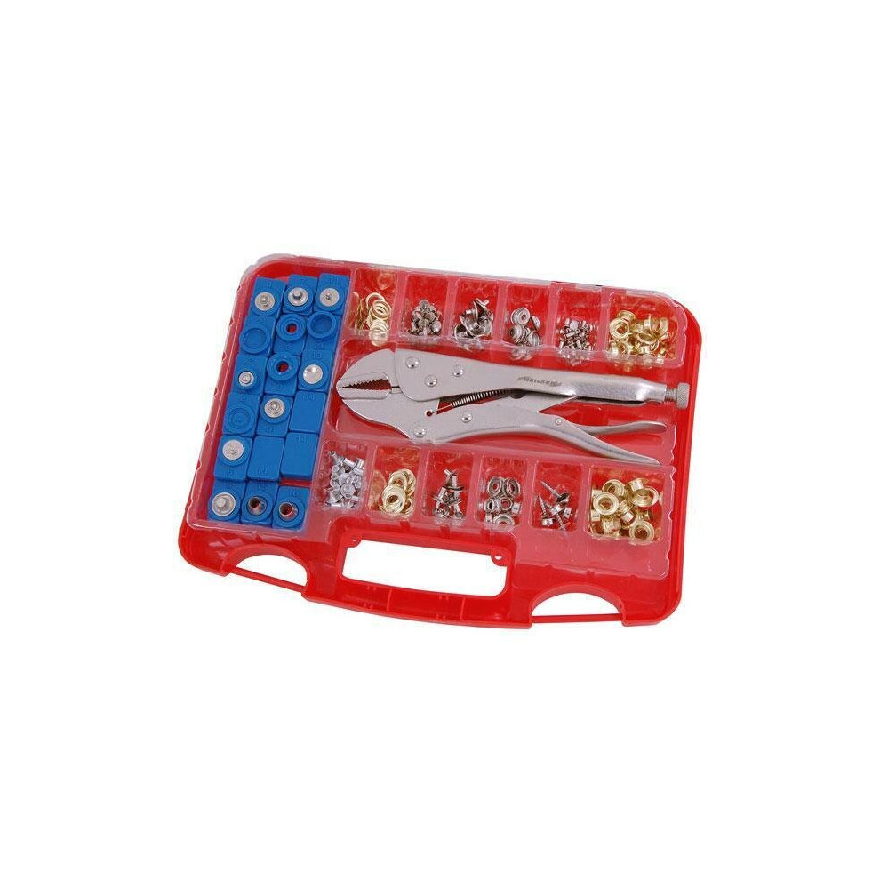 275pc Eyelet & Snap Fastener - Mole Grip Pliers & 18 Punch & Die Heads (CT4670)