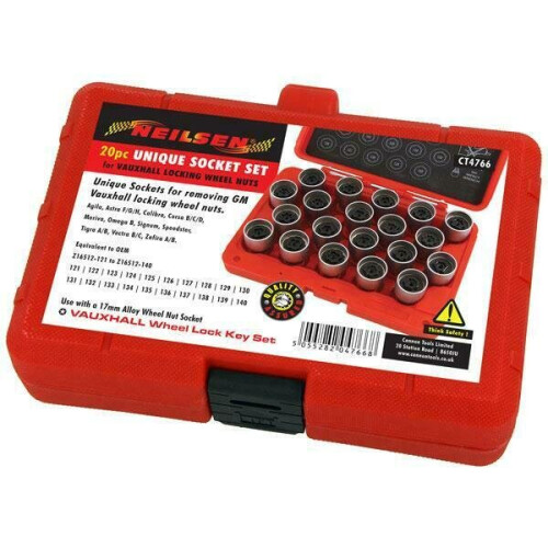 Neilsen Vauxhall Opel GM Locking Wheel Nut Socket Set 20pc (Genuine Neilsen CT4766) 2