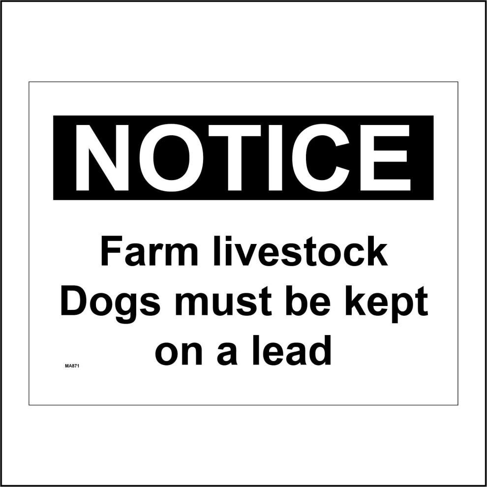 (300 x 200mm - 12 x 8, G - 10mm Extra Heavy Duty Foamex Foamboard) MA871 Notice Farm Livestock Dogs Must Be Kept On A Lead Sign Cattle Sheep Lambs 600-image-OPC-P9QQZMH-NEW