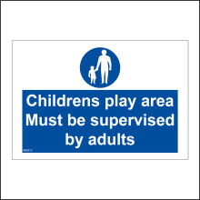 (400 x 300mm - 16 x 12, C - Dibond / Composite Aluminium) MA872 Children Play Area Supervised Adults Sign Playground Park Kids Fun 600mm x 450mm B - Magnetic - Vehicle Grade