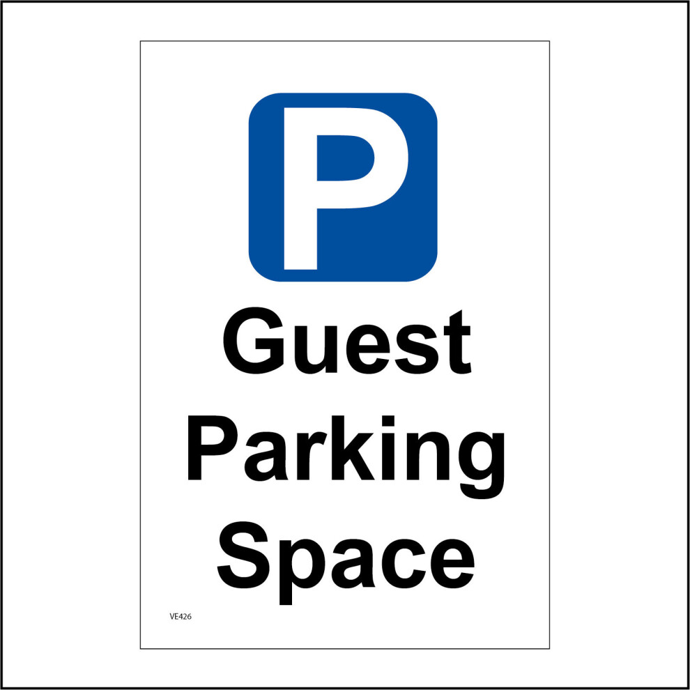 (100 x 150mm - 4 x 6, B - Magnetic - Vehicle Grade) VE426 Guest Parking Space Sign Visitors Lodger Resident Clients Bay Zone Area 450mm x 600mm B - Ma-image-OPC-P9QR2D7-NEW