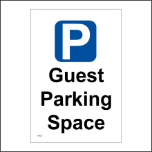 (450 x 600mm - 18 x 24, D - 1mm Pvc Foamex) VE426 Guest Parking Space Sign Visitors Lodger Resident Clients Bay Zone Area 450mm x 600mm B - Magnetic - Vehicle Grade