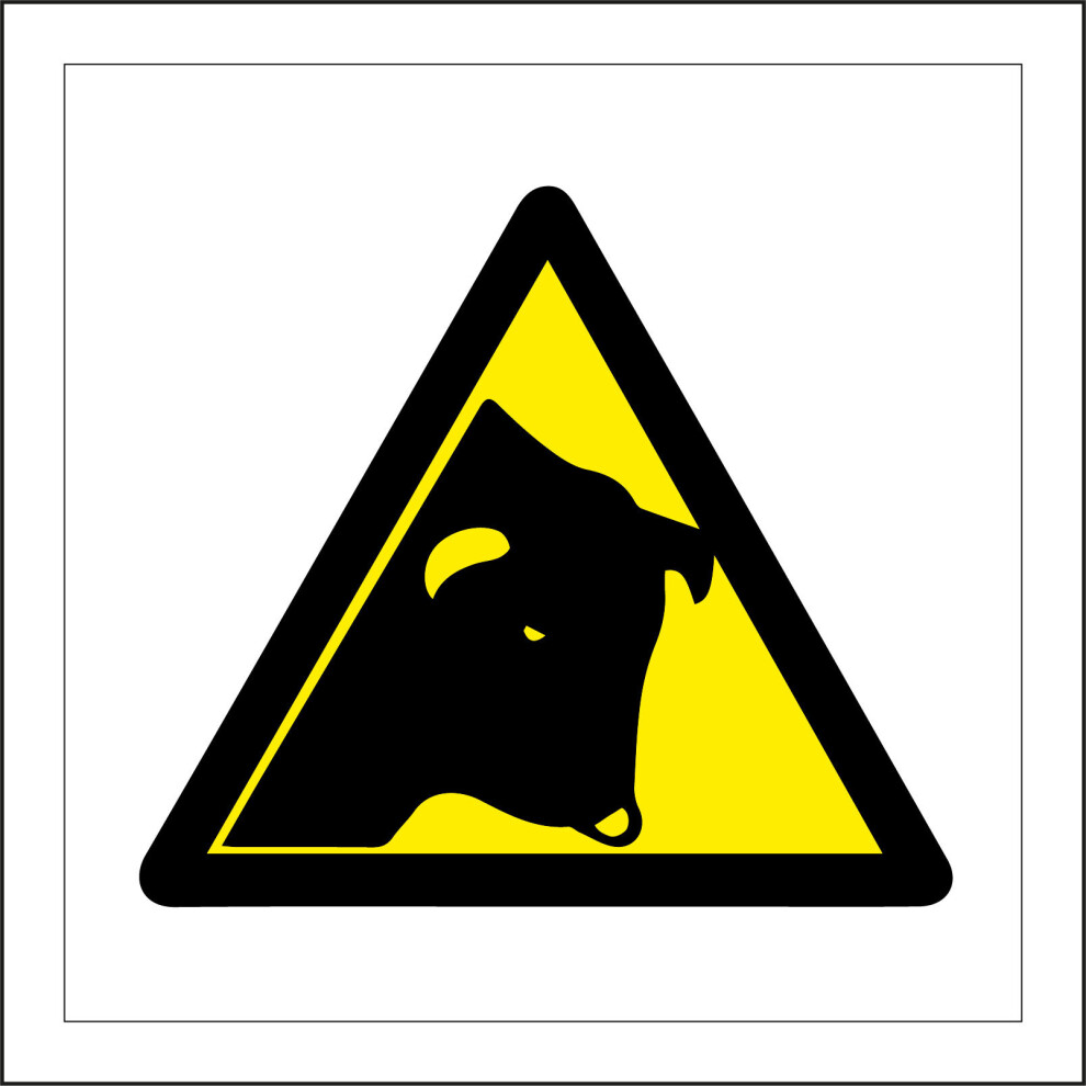 (450 x 450mm - 18 x 18, F - 5mm Heavy Duty Foamex Foamboard) WT241 Bull In Field Sign Farm Countryside Outdoors Animal Bovine Cattle Farming  600mm x-image-OPC-P9QR57Q-NEW