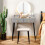 Dressing Table & Stool w/ 3-Color Adjustable & Dimmable LED Light 6