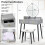 Dressing Table & Stool w/ 3-Color Adjustable & Dimmable LED Light 8