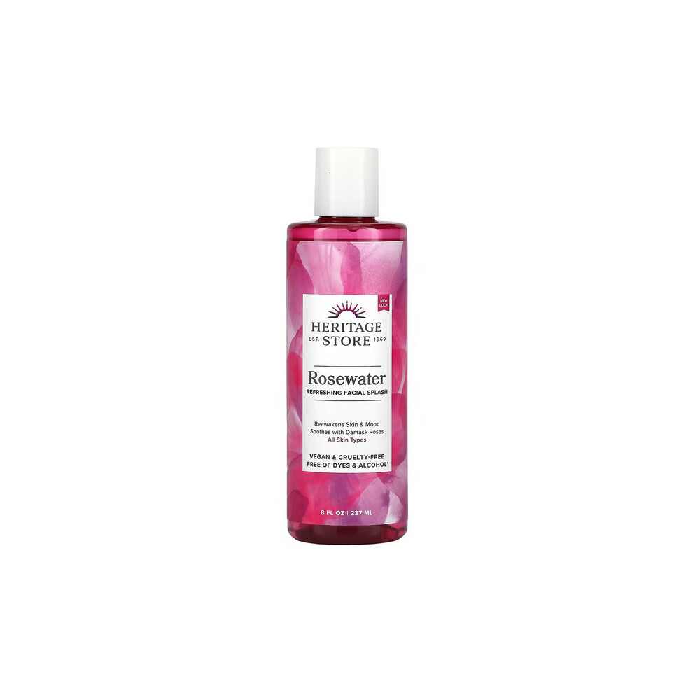 Heritage Store, Rosewater, Aromatherapy Water, Rose Petals, 240ml