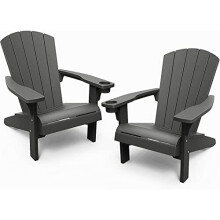 Keter 247060 Alpine Adirondack Gartenstuhl, Graphit Grau