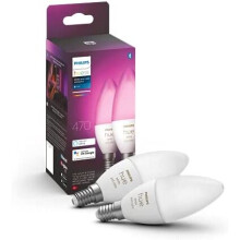 Philips Hue New White and Colour Ambiance Smart Light Bulb 2 Pack [E14 Small Edison Screw] with Bluetooth. Works with Alexa, Google Assistant and
