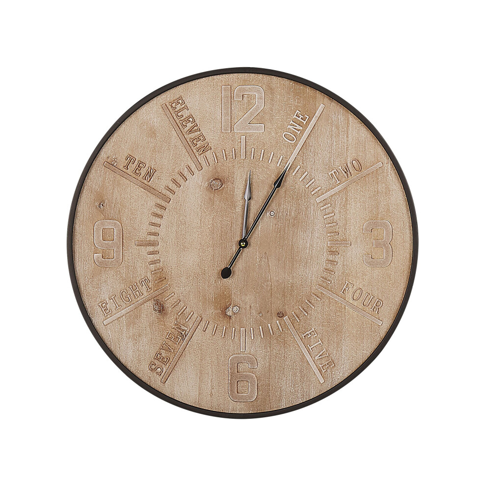 Wall Clock ø 60 cm Light Wood DOLE