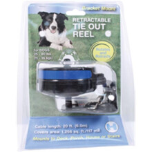 Lixit Corp - Howard Pet 038028 Reflective Retractable Tie Out Reel With Bracket - Black & Blue, 25-80 Oz.