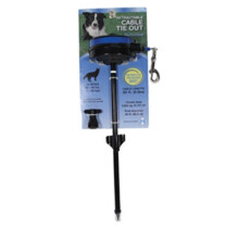 Lixit Corp - Howard Pet 038025 Reflective Retractable Cable Tie Out With Stake - Black & Blue 25-80 Oz.