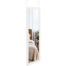 Dripex Over Door Mirror Full Length, Wall Mounted Mirror Door Hung Mirror for Bathroom/Bedroom/Wardrobe - Toughened Glass, White