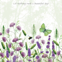 Tuppence A Bag Beautiful Day Butterfly & Bumblebee Garden Art Greeting Card Blank Inside