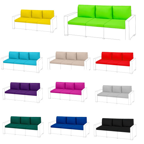 Gardenista Outdoor Replacement Rattan Cushion 3Seater Garden Chair