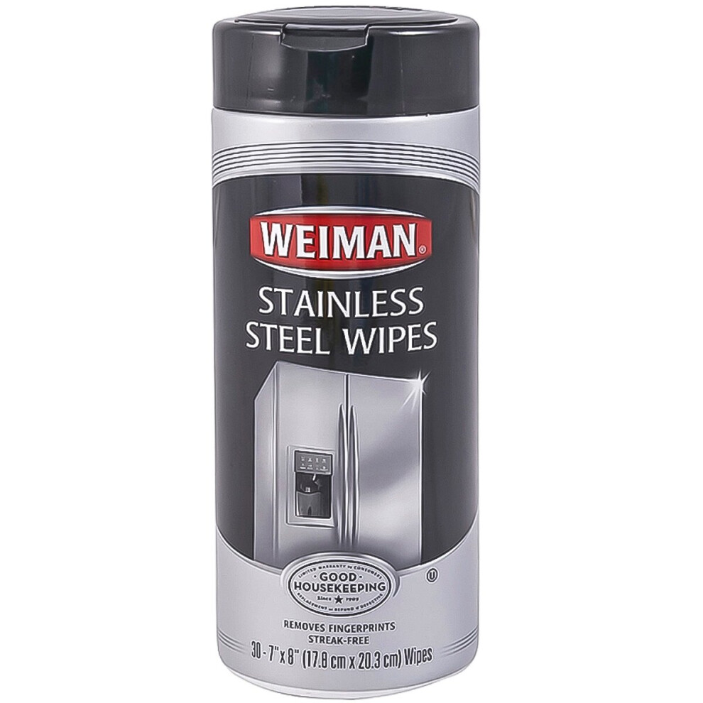 Weiman Stainless Steel Wipes (Pack of 30) - Heavy-Duty Cleaner & Polish for Appliances, Fixtures, and Surfaces