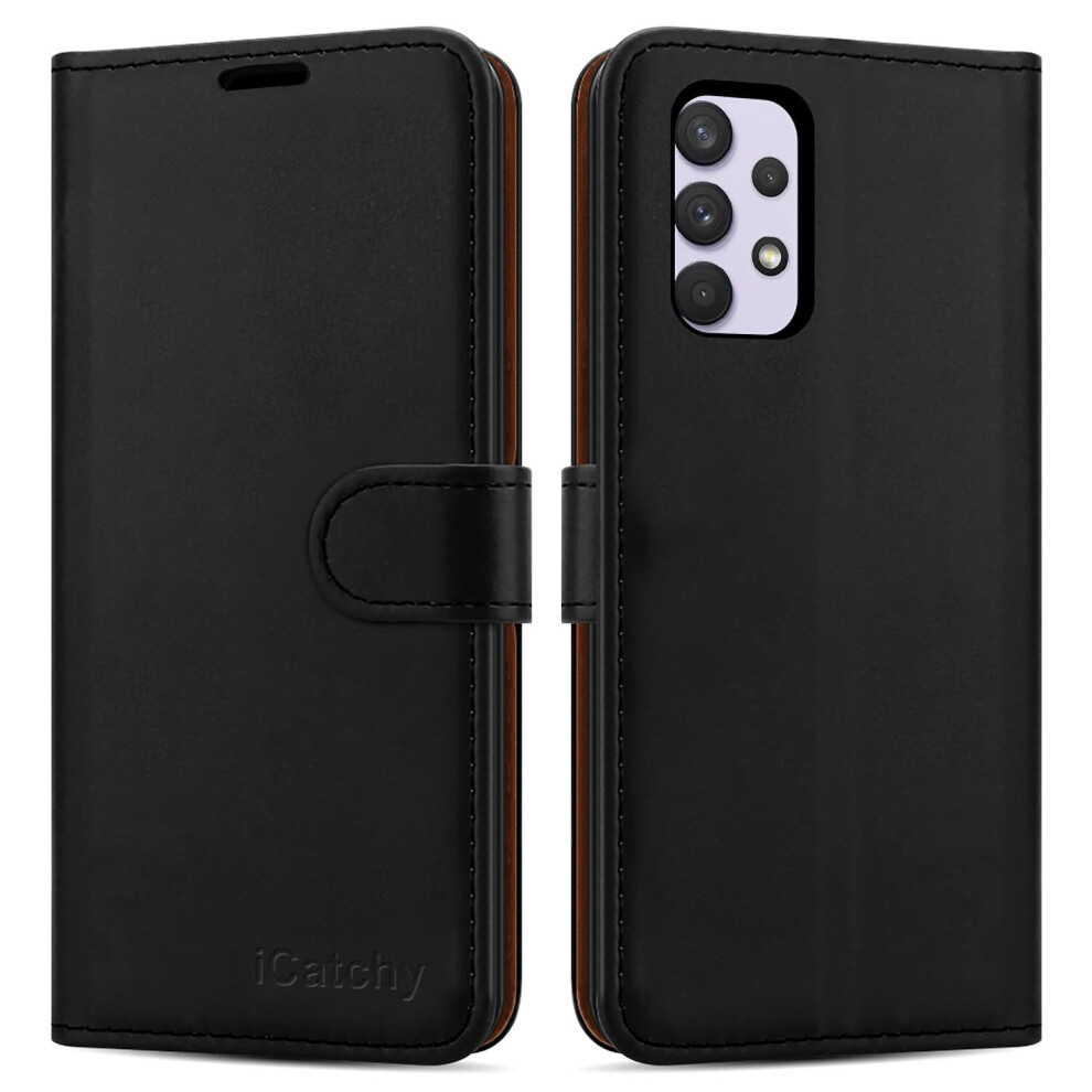 Icatchy (Black) Samsung Galaxy A33 5G Phone Wallet Leather Case Black