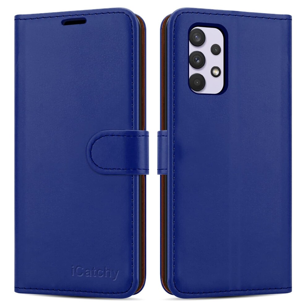 (Blue) Samsung Galaxy A33 5G Phone Wallet Leather Case Blue 5056298012107