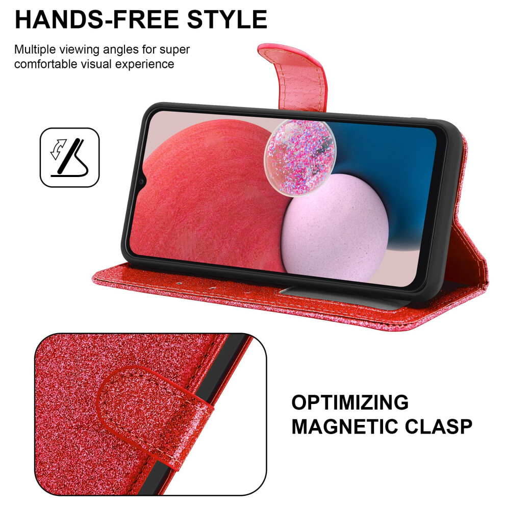 red--samsung-galaxy-a13-4g-gliter-wallet-case-cover