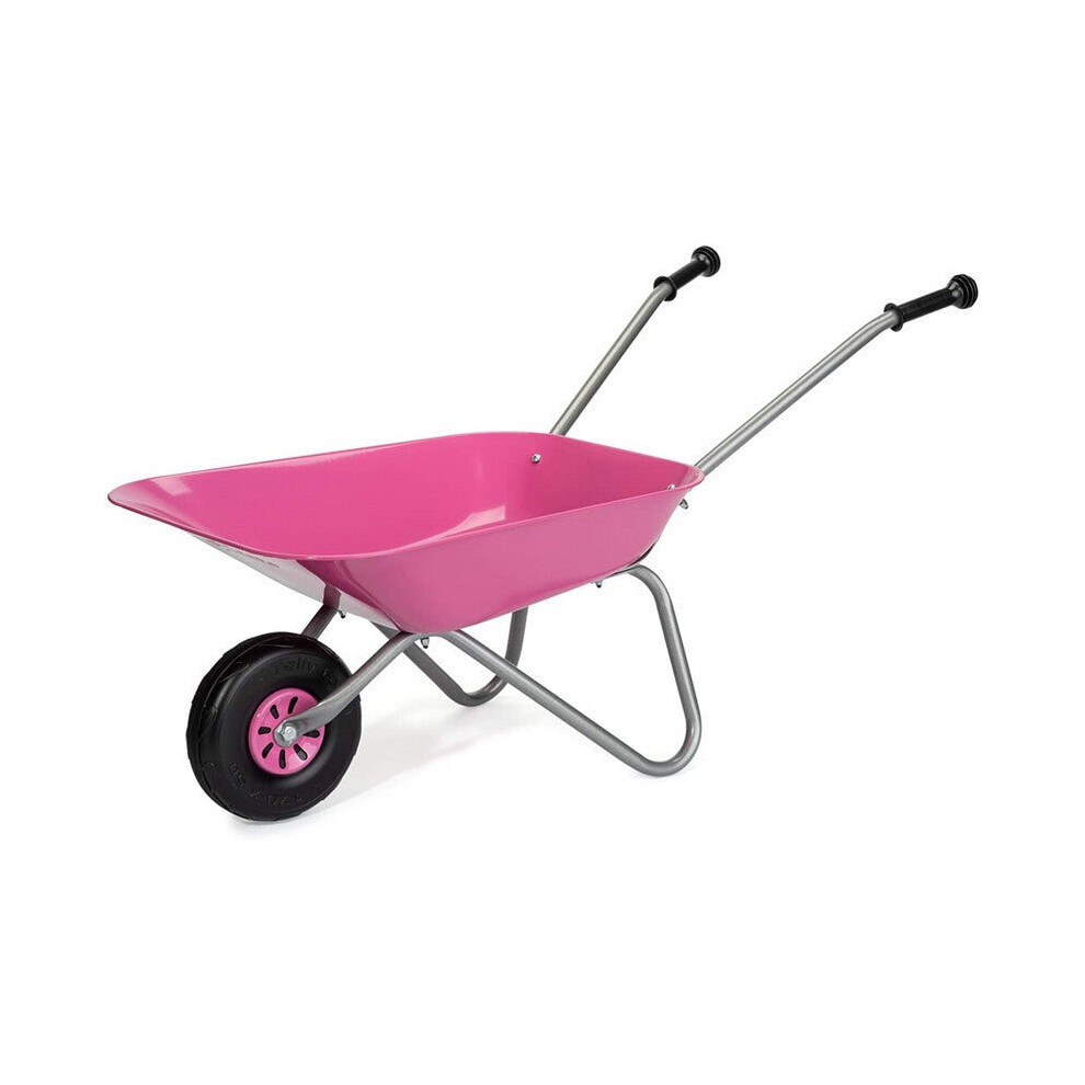 Rolly Childrens Metal Wheelbarrow - Pink
