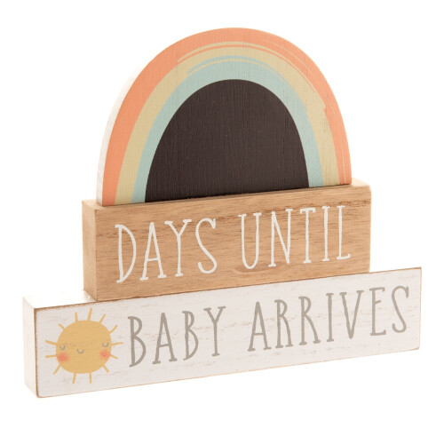 WIDDOP and Co. Petit Cheri Mdf Countdown Plaque "Days Until Baby Arrives"