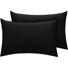(Black, Pillow Pair) Best Egyptian Cotton 200TC Pillow Pair Cases