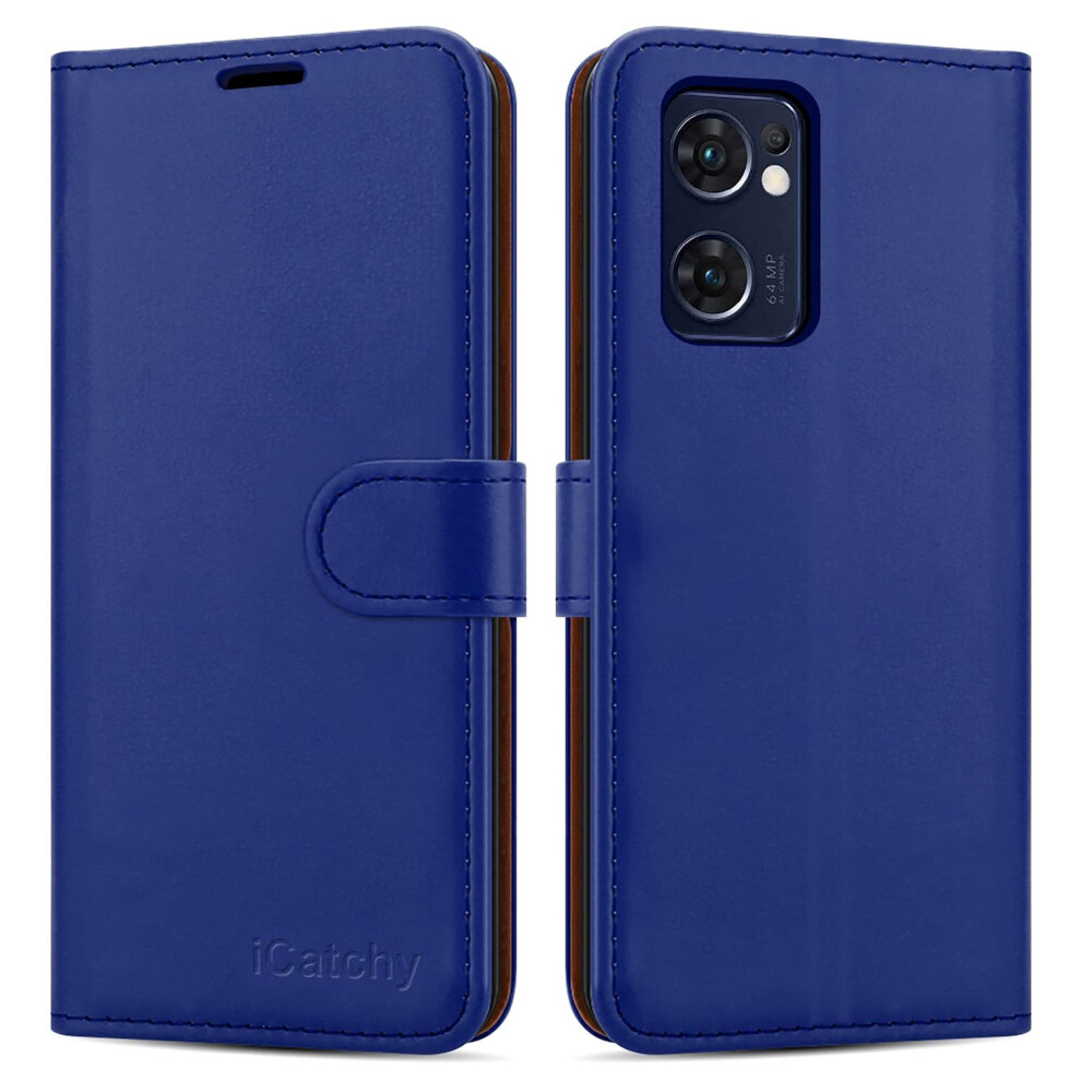 (Blue) For Oppo Find X5 Lite Phone Wallet Leather Case Blue 5056298012633