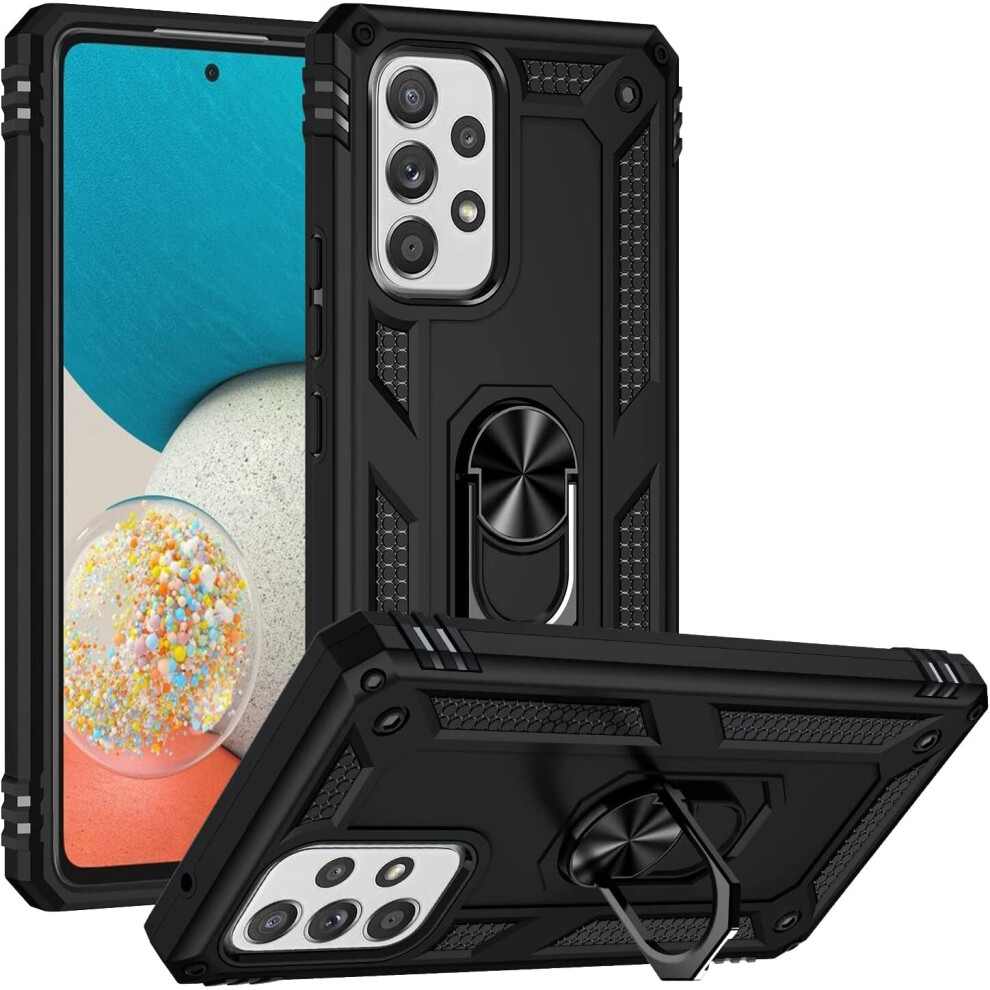 (Black) Samsung Galaxy A53 5G Ringcase Shockproof Cover Black 5056298011834