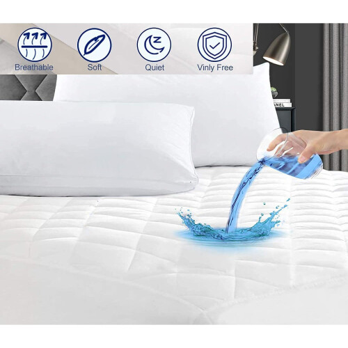 (Single) Extra Deep Quilted Microfibre Mattress Protectors Fully Fitted 1
