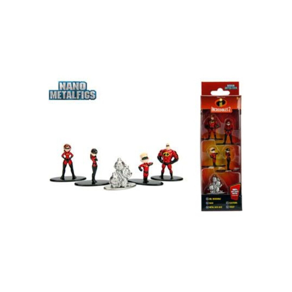 Incredibles 2 (5 Pack) Disney Nano Metalfigs Diecast Mini Figures