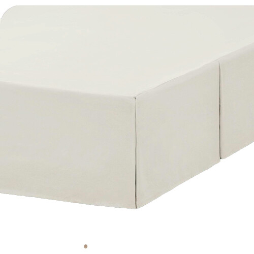 (Super King, Cream) Plain Cotton Percale Platform Base Valance Pleated 1