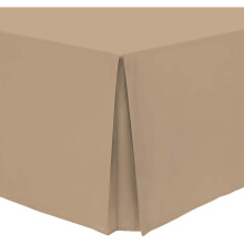 (King, Natural) Plain Cotton Percale Platform Base Valance Pleated