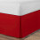 (4FT Small Double,  Red) Plain Cotton Percale Platform Base Valance Pleated 1