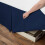 (King, Navy) Plain Cotton Percale Platform Base Valance Pleated 3